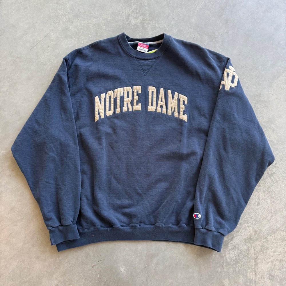Champion Notre Dame Fighting Irish Reverse Weave Sweatshirt Navy Blue XXL